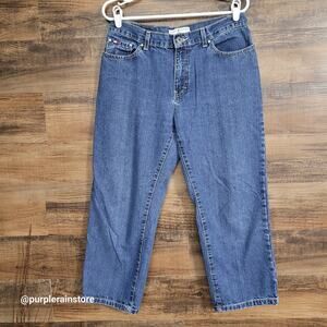 Vtg Tommy Hilfiger Jeans Size 8 Boyfriend Crop Mid Rise Hipster Streetwear